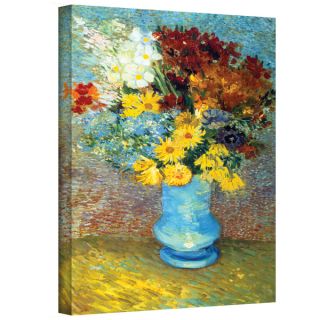 Vincent van Gogh Flowers in Blue Vase Wrapped Canvas Art