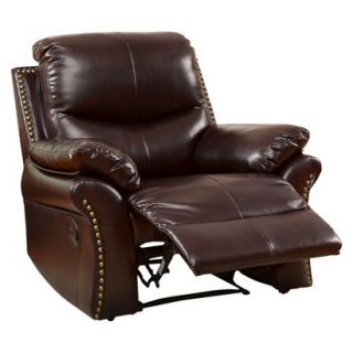 Furniture of America Mylene Studded Leatherette Reclining Chair