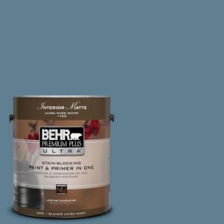 BEHR Premium Plus Ultra 1 gal. #BXC 36 Aegean Blue Matte Interior Paint 175401