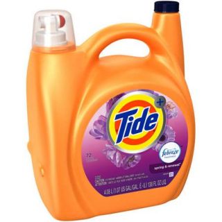 Tide Plus Febreze Freshness Spring and Renewal Scent Liquid Laundry Detergent, (Choose Your Size)