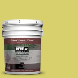 BEHR Premium Plus Ultra 5 gal. #P340 4 Lime Tree Eggshell Enamel Interior Paint 275305