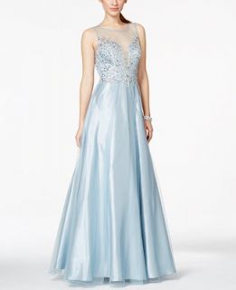 Betsy & Adam Illusion Embellished Sweetheart Gown   Dresses   Women