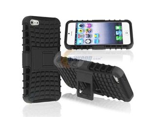 Insten Black TPU/ Black Hard Hybrid Case Cover w/ Stand + Touch Screen Stylus Compatible with Apple iPhone 5