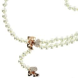 Rose Goldtone Glass Pearl and crystal Necklace  ™ Shopping