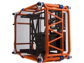 IN WIN D FRAME Orange Aluminum ATX Desktop Chassis (Limited Edition), Open Air design