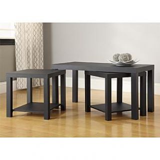 Dorel Home Furnishings Coffee Table and End Table 3 pc. Set   Black