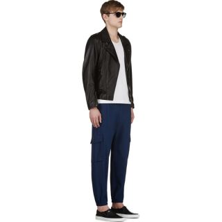 Phillip Lim Navy Wool Cargo Trousers