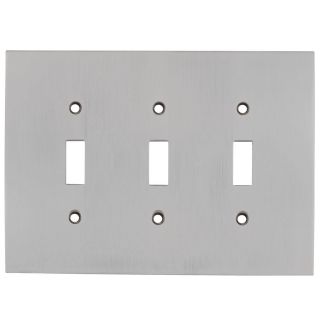 allen + roth 3 Gang Satin Nickel Toggle Wall Plate