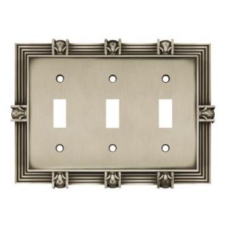 Brainerd Pineapple 3 Toggle Wall Plate   Brushed Satin Pewter 64467