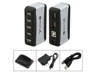 7 Port High Speed USB 2.0 Power Hub with AC 2A Power Adapter & Cable