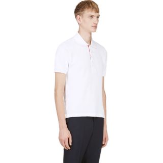 Thom Browne White Textured Knit Polo
