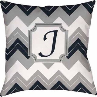 Thumbprintz Chevron Monogram Decorative Pillow, Blue