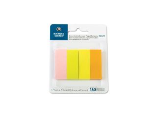 Page Markers, 5/8"x1 7/8", 160 Strips/PK, Assorted Neon BSN36622