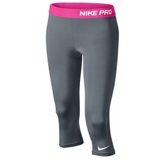 Nike Pro Cool Capris   Girls Grade School   Training   Clothing   Cool Grey/Pink Pow/White