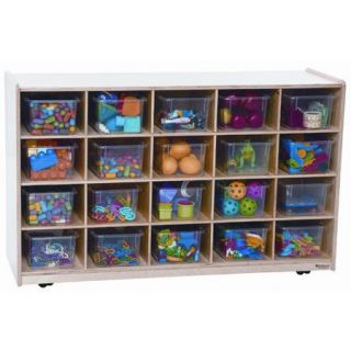 Wood Designs Mobile Island 20 Compartment Cubby