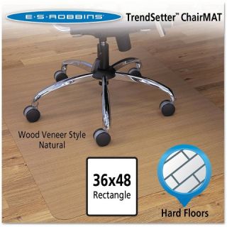 ES Robbins® Wood Look Chair Mat for Hard Floors   Natural 3x4
