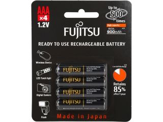 Fujitsu HR 4UTHCEX(2B) 2 Pack AAA High Capacity Ni MH Pre Charged Rechargeable Batteries (Made in Japan)