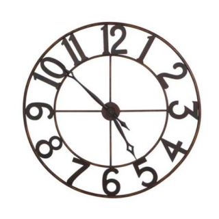 30" Trendy Oversized Numbers Open Frame Iron Wall Clock