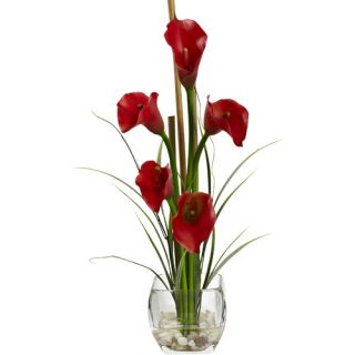 Calla Lilly Liquid Illusion with Decorative Vase by Nearly Natural