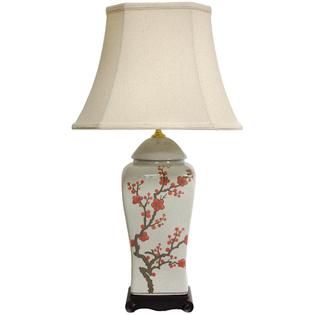 Oriental Furniture  26 Cherry Blossom Vase Lamp