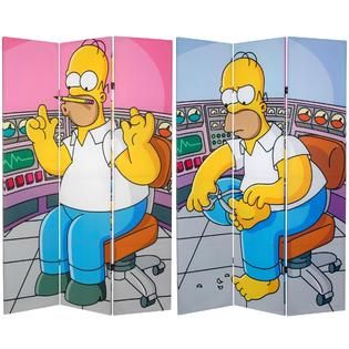 Oriental Furniture 6 ft. Tall Double Sided Homer at Work Canvas Room