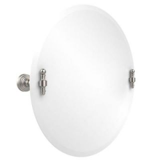 Allied Brass Retro Wave Collection 22 in. x 22 in. Frameless Round Single Tilt Mirror with Beveled Edge in Satin Nickel RW 90 SN