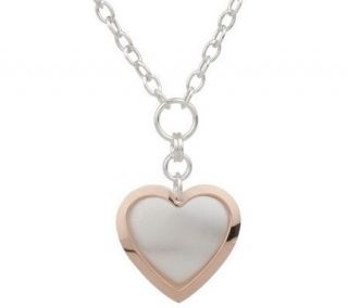 Sterling Layered Double Heart 18 Necklace —