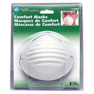 Acme United Adjustable Nose Clip Dust Mask   Metal Nose Clip   5/ Pack   White (13259)