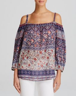 Velvet by Graham & Spencer Top   Off The Shoulder Nehru Print