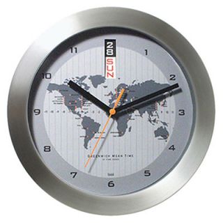 Bai Design 11 GMT Wall Clock with World Map