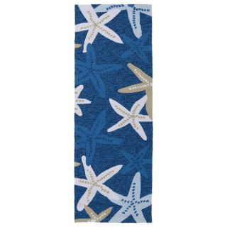 Indoor/ outdoor Luau Blue Starfish Rug (2 x 6)   16627994