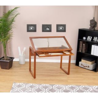 Studio Designs Ponderosa Glass topped Solid Wood Drafting Table