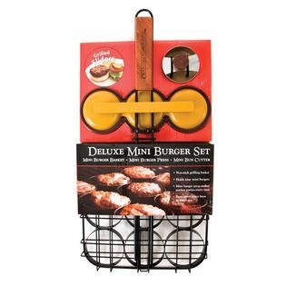 Charcoal Companion  Deluxe Mini Burger Set / Basket, Triple Patty