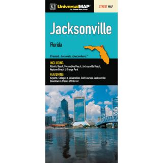 Jacksonville/Duval County Florida Fold Map by Universal Map
