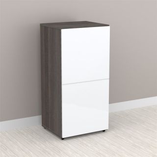 Nexera Allure 36 Storage Cabinet in White and Ebony with 1 Door