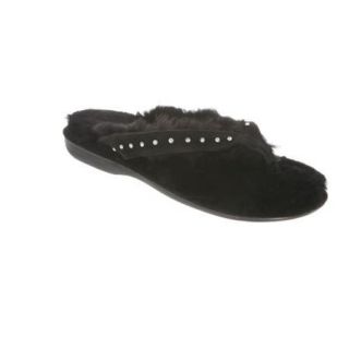 RJ's Fuzzies Black Sheepskin Leather Thongs Flip Flops (Size 11) RJS 109 11 New