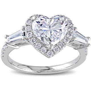 Miadora 14k White Gold 2 1/4ct TDW Certified Heart Diamond Ring (I