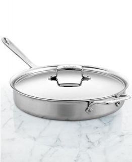 All Clad BD5 Brushed Stainless Steel 6 Qt. Covered Saute Pan