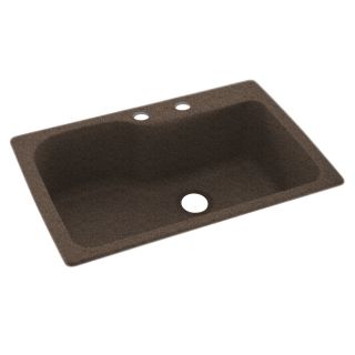 Swanstone 33 in x 22 in Sierra Single Basin Composite Drop In 2 Hole Residential Kitchen Sink