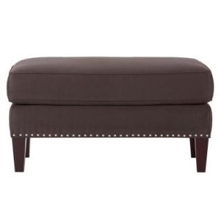 Home Decorators Collection Fulham Nailhead Polyester 1 Piece Ottoman in Slate 1873800270