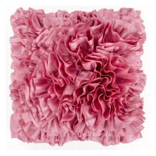Surya Ruffles Decorative Pillow   Dusty Pink
