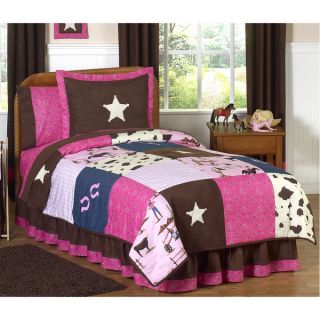 Sweet Jojo Designs Girls Cowgirl 3 piece Full/Queen Comforter Set