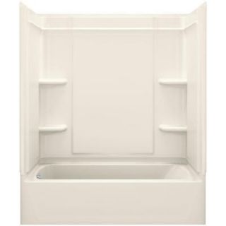 STERLING Ensemble Medley 60 in. x 31.25 in. x 74.25 in. 4 piece Tongue and Groove Tub Wall in Biscuit 71370110 96