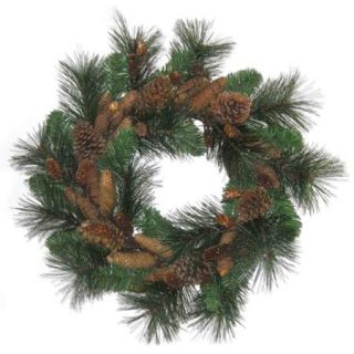 Holiday Time Christmas Wreath with Pinecones