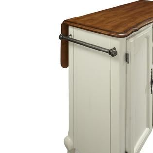 Home Styles Oak and Rubbed White French Countryside Kitchen Cart