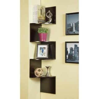 Black Contoured Metal Corner Bookcase