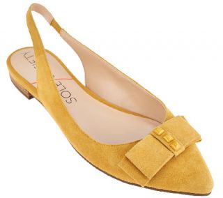 Sole Society Suede Sling Back Bow Flats   Akina —