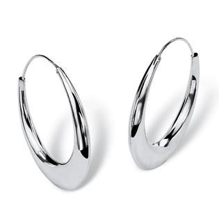 PalmBeach Jewelry Hoop Earrings in Sterling Silver   Jewelry   Fashion