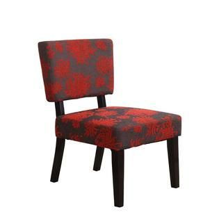 Taylor Accent Chair   Red, Gray, Black Flower