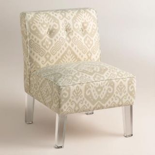 Randen Upholstered Chair in Neutral Prints   Acrylic Legs